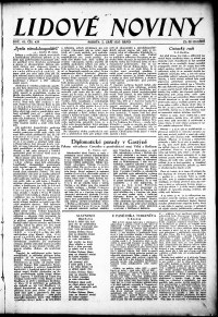 Lidov noviny z 2.9.1933, edice 1, strana 1