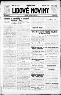 Lidov noviny z 2.10.1919, edice 2, strana 1