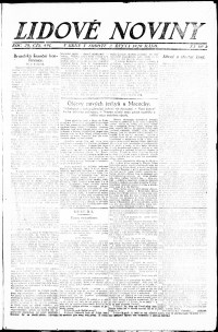 Lidov noviny z 2.10.1920, edice 1, strana 1