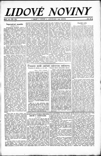 Lidov noviny z 2.11.1923, edice 1, strana 1
