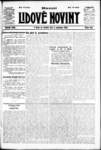 Lidov noviny z 2.12.1915, edice 1, strana 1