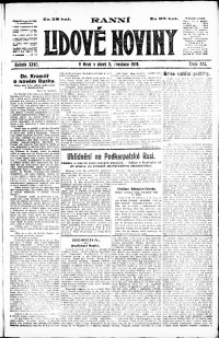 Lidov noviny z 2.12.1919, edice 1, strana 1