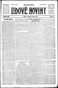 Lidov noviny z 3.1.1919, edice 1, strana 1