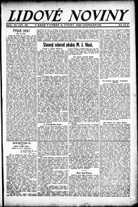 Lidov noviny z 3.2.1920, edice 1, strana 1