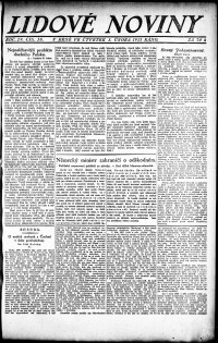 Lidov noviny z 3.2.1921, edice 1, strana 1