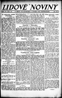 Lidov noviny z 3.2.1921, edice 2, strana 1