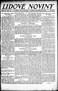 Lidov noviny z 3.2.1921, edice 3, strana 1
