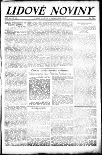 Lidov noviny z 3.2.1922, edice 1, strana 1