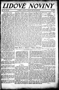 Lidov noviny z 3.2.1922, edice 2, strana 1