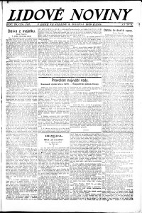 Lidov noviny z 3.3.1920, edice 1, strana 1