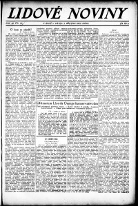 Lidov noviny z 3.3.1922, edice 1, strana 1