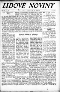 Lidov noviny z 3.3.1922, edice 2, strana 1