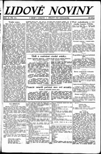Lidov noviny z 3.3.1923, edice 2, strana 1