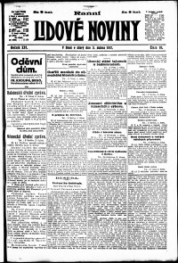 Lidov noviny z 3.4.1917, edice 1, strana 1