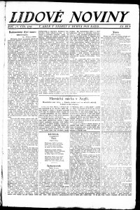 Lidov noviny z 3.4.1921, edice 1, strana 1