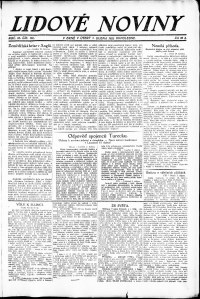 Lidov noviny z 3.4.1923, edice 1, strana 1