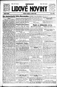 Lidov noviny z 3.5.1919, edice 2, strana 1