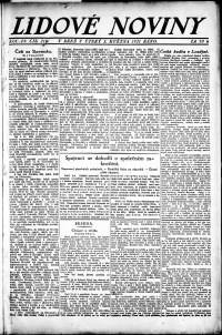 Lidov noviny z 3.5.1921, edice 1, strana 1