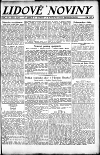 Lidov noviny z 3.5.1921, edice 2, strana 1