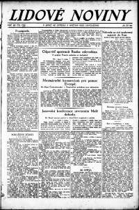 Lidov noviny z 3.5.1922, edice 2, strana 1