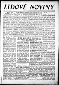 Lidov noviny z 3.5.1933, edice 1, strana 1