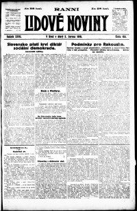 Lidov noviny z 3.6.1919, edice 2, strana 1