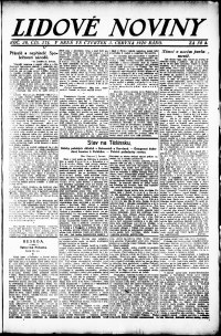 Lidov noviny z 3.6.1920, edice 1, strana 1