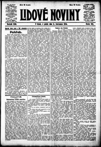 Lidov noviny z 3.7.1914, edice 3, strana 1