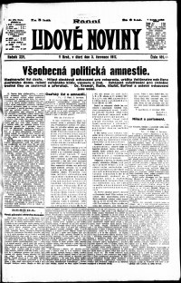 Lidov noviny z 3.7.1917, edice 1, strana 1