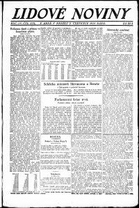 Lidov noviny z 3.7.1921, edice 1, strana 1