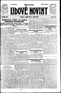 Lidov noviny z 3.8.1917, edice 1, strana 1