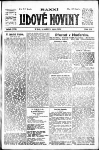 Lidov noviny z 3.8.1919, edice 1, strana 1