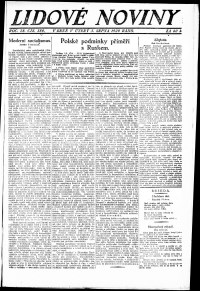 Lidov noviny z 3.8.1920, edice 2, strana 1