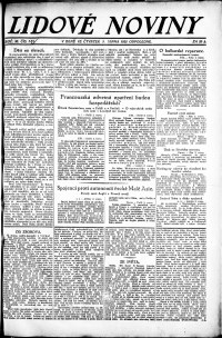 Lidov noviny z 3.8.1922, edice 2, strana 1