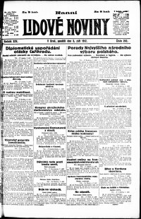 Lidov noviny z 3.9.1917, edice 1, strana 1