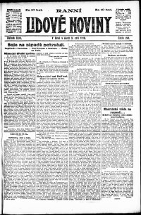 Lidov noviny z 3.9.1918, edice 1, strana 1