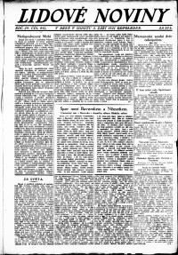 Lidov noviny z 3.9.1921, edice 2, strana 1