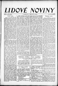 Lidov noviny z 3.9.1927, edice 1, strana 1