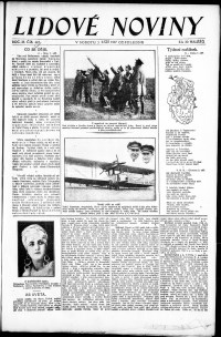 Lidov noviny z 3.9.1927, edice 2, strana 1