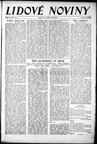 Lidov noviny z 3.9.1932, edice 1, strana 1