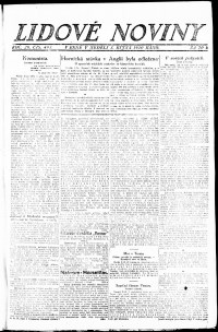 Lidov noviny z 3.10.1920, edice 1, strana 1