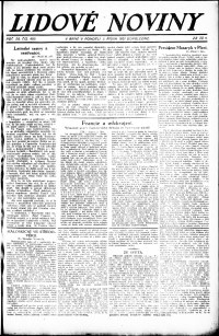 Lidov noviny z 3.10.1921, edice 2, strana 1
