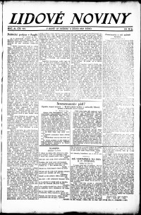 Lidov noviny z 3.10.1923, edice 1, strana 1
