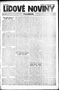 Lidov noviny z 3.11.1919, edice 2, strana 1