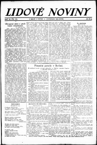 Lidov noviny z 3.11.1922, edice 1, strana 1