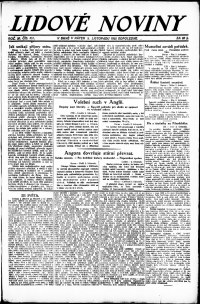 Lidov noviny z 3.11.1922, edice 2, strana 1