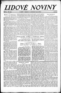Lidov noviny z 3.11.1923, edice 1, strana 1