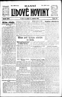 Lidov noviny z 3.12.1919, edice 1, strana 1