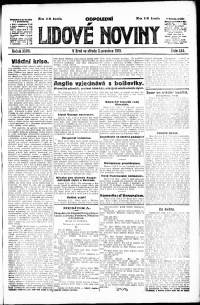 Lidov noviny z 3.12.1919, edice 2, strana 1