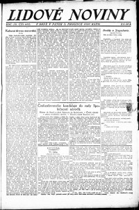 Lidov noviny z 3.12.1920, edice 1, strana 1